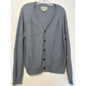 Lucky Brand Grampacore/ Preppie gray V neck button up sweater Size XL